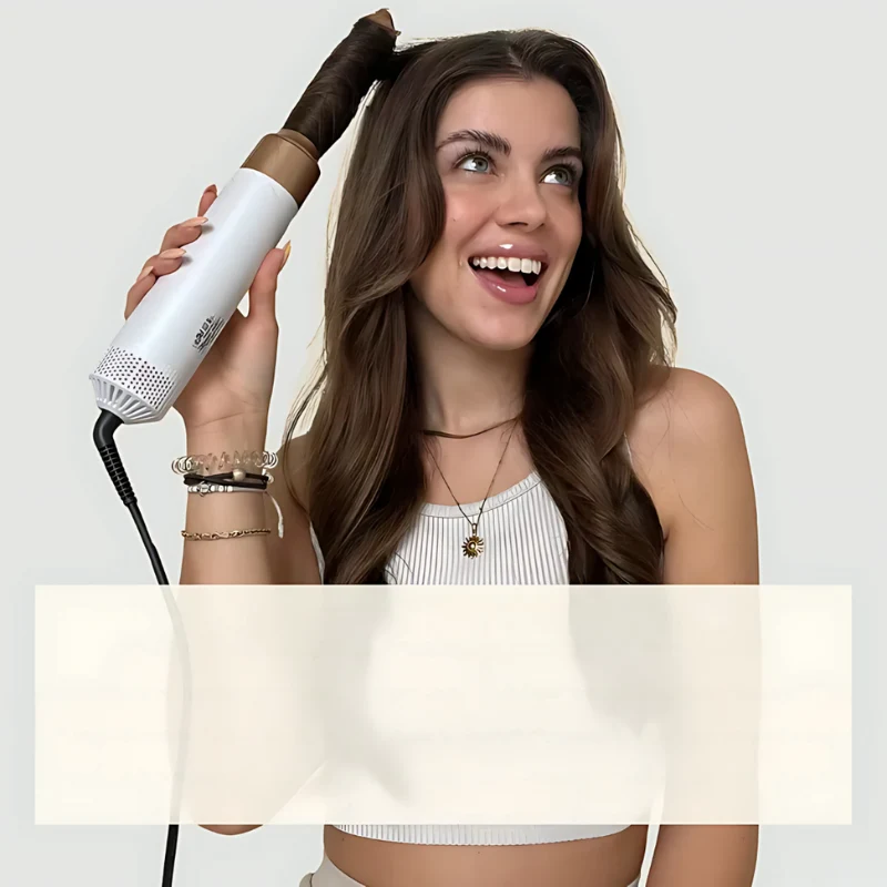 5-in-1-Stylingbürste für alle Haartypen – Trocknen, Glätten, Locken und Volumengeben mit anspruchsvollem Design und 5 austauschbaren Spitzen