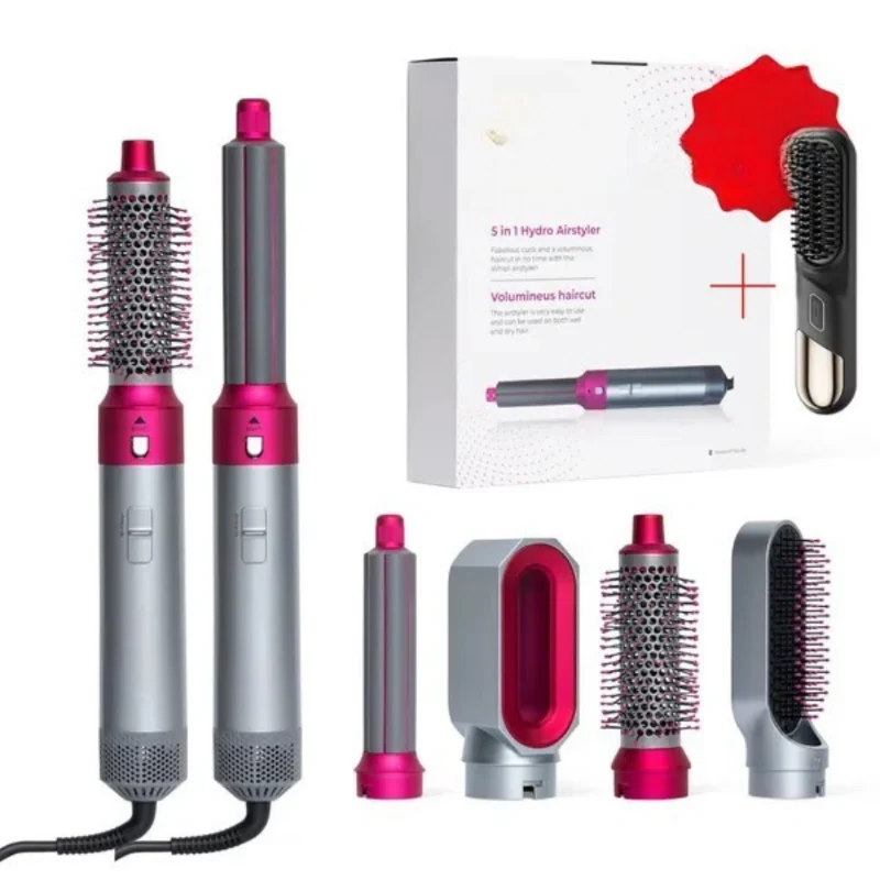5-in-1-Stylingbürste für alle Haartypen – Trocknen, Glätten, Locken und Volumengeben mit anspruchsvollem Design und 5 austauschbaren Spitzen