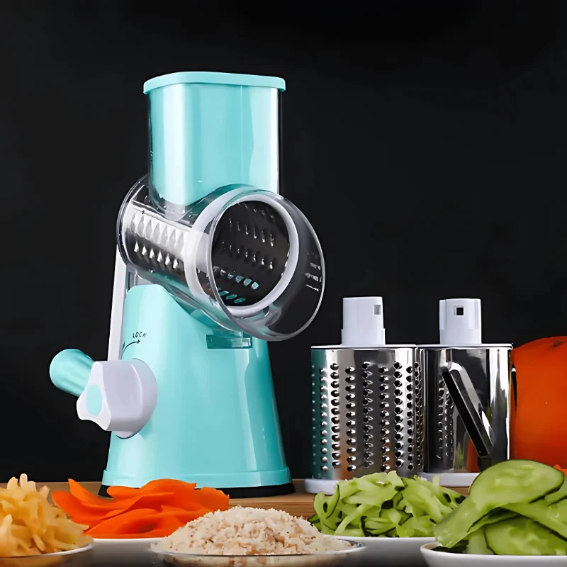 Multifunktionale Mandoline für Gemüse mit robuster Ausführung, Sicherheitsfunktionen und 3 austauschbaren Klingen