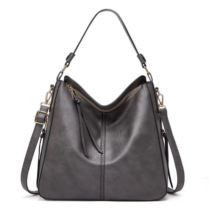 Elegante Ledertasche für Damen – klassische Lederhandtasche mit Abnehmbarem Schulterriemen