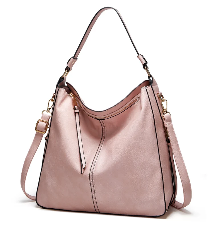 Elegante Ledertasche für Damen – klassische Lederhandtasche mit Abnehmbarem Schulterriemen