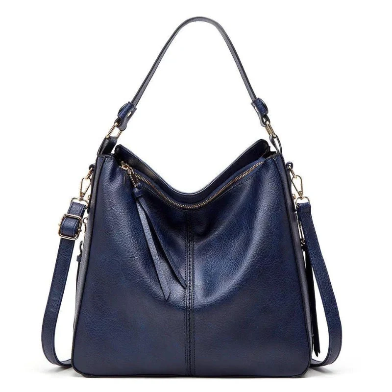 Elegante Ledertasche für Damen – klassische Lederhandtasche mit Abnehmbarem Schulterriemen