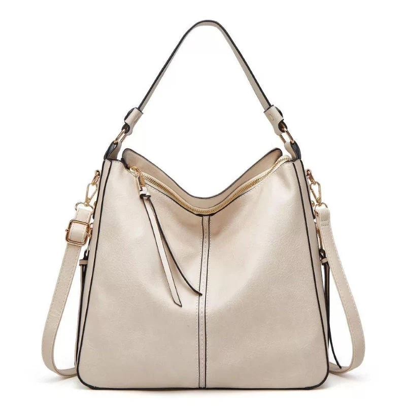 Elegante Ledertasche für Damen – klassische Lederhandtasche mit Abnehmbarem Schulterriemen