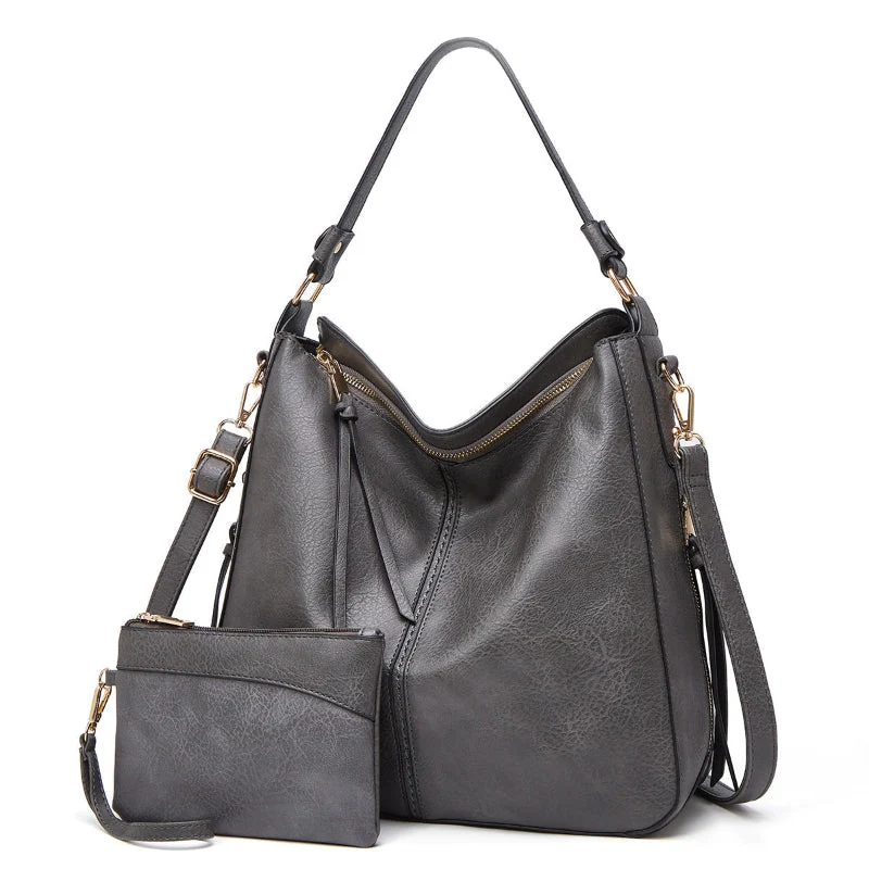 Elegante Ledertasche für Damen – klassische Lederhandtasche mit Abnehmbarem Schulterriemen