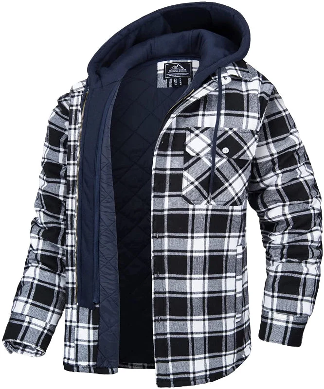 Karierte Winterjacke für Herren mit Stehkragen und windabweisenden Bündchen – perfekt und stylisch für Herbst und Winter