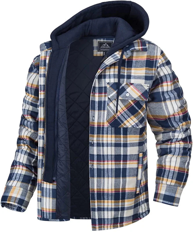 Karierte Winterjacke für Herren mit Stehkragen und windabweisenden Bündchen – perfekt und stylisch für Herbst und Winter