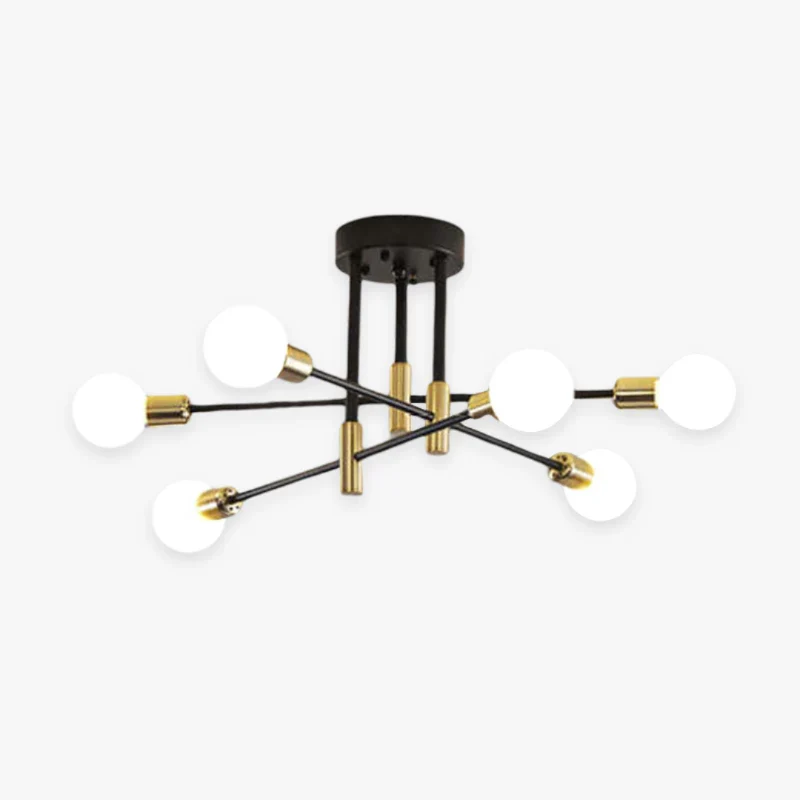 Moderne LED-Deckenleuchte Schwarz und Gold für Wohnzimmer und Schlafzimmer – Warmweiße Beleuchtung 15-20 m²