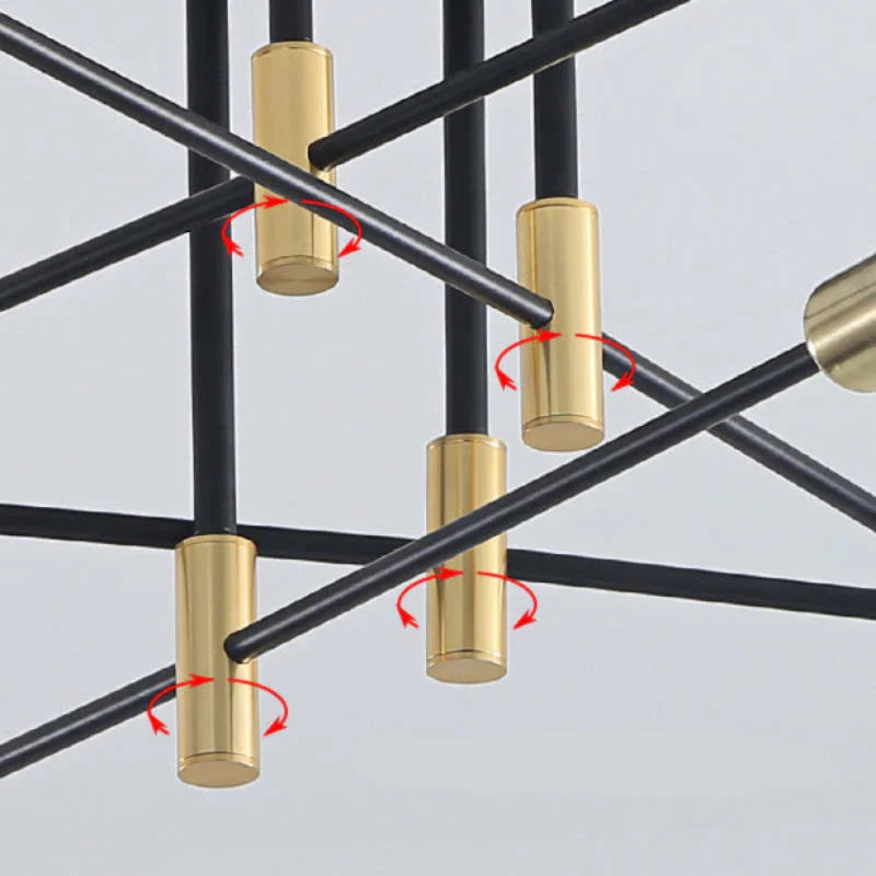 Moderne LED-Deckenleuchte Schwarz und Gold für Wohnzimmer und Schlafzimmer – Warmweiße Beleuchtung 15-20 m²