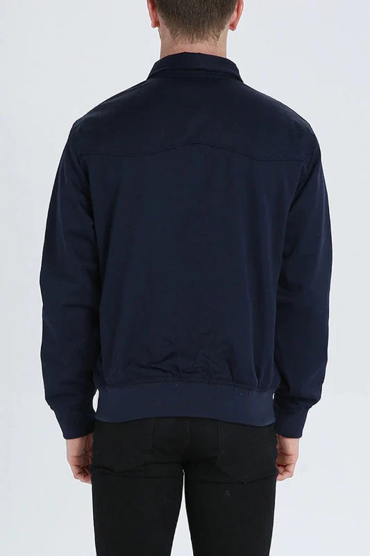 Herren Harrington Jacke mit Schulternähten – Stylische Jacke mit Umschlagkragen und praktischen Fronttaschen