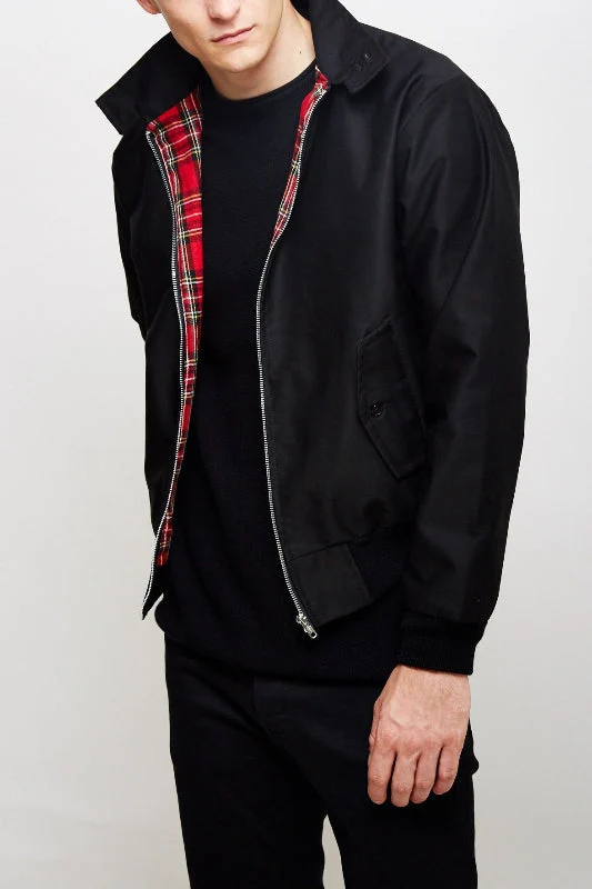 Herren Harrington Jacke mit Schulternähten – Stylische Jacke mit Umschlagkragen und praktischen Fronttaschen