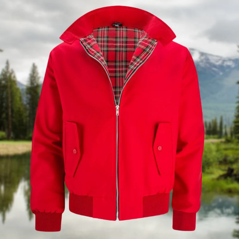 Herren Harrington Jacke mit Schulternähten – Stylische Jacke mit Umschlagkragen und praktischen Fronttaschen