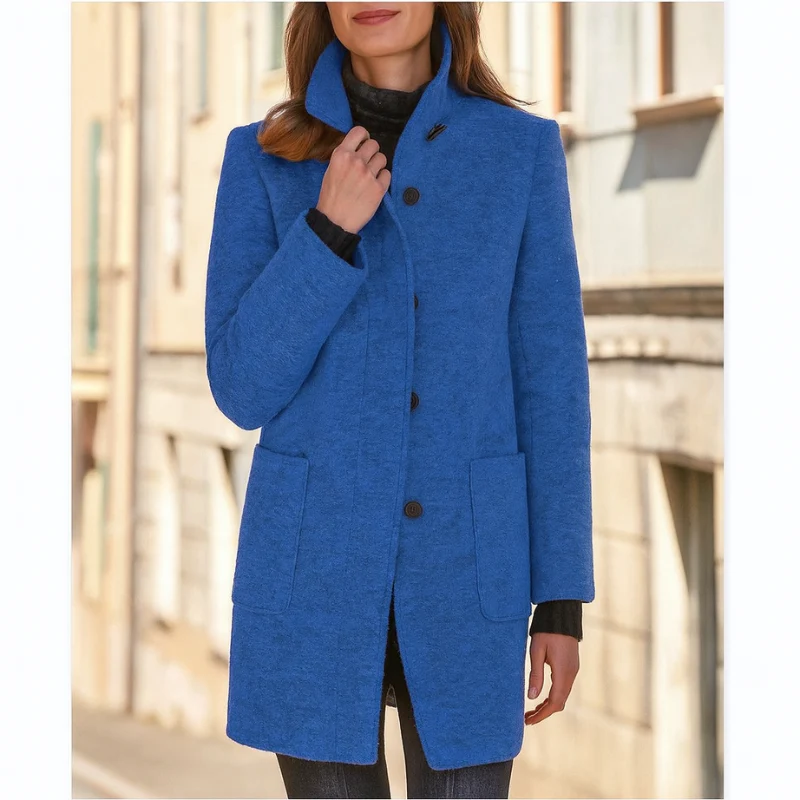 Klassischer Wollmantel für Damen mit Retro-Knopfverschluss – Eleganter Mantel für den Winter, Damenmäntel für jeden Anlass