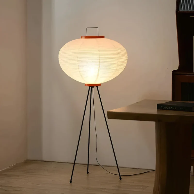LED Reispapier Stehleuchte – 150 cm hohe Stehleuchte für Wohn- und Schlafzimmer in Naturweiß