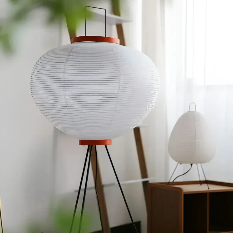 LED Reispapier Stehleuchte – 150 cm hohe Stehleuchte für Wohn- und Schlafzimmer in Naturweiß