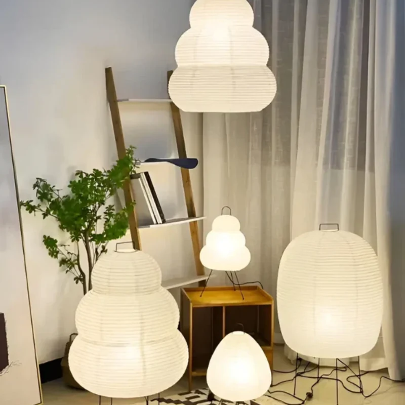 LED Reispapier Stehleuchte – 150 cm hohe Stehleuchte für Wohn- und Schlafzimmer in Naturweiß