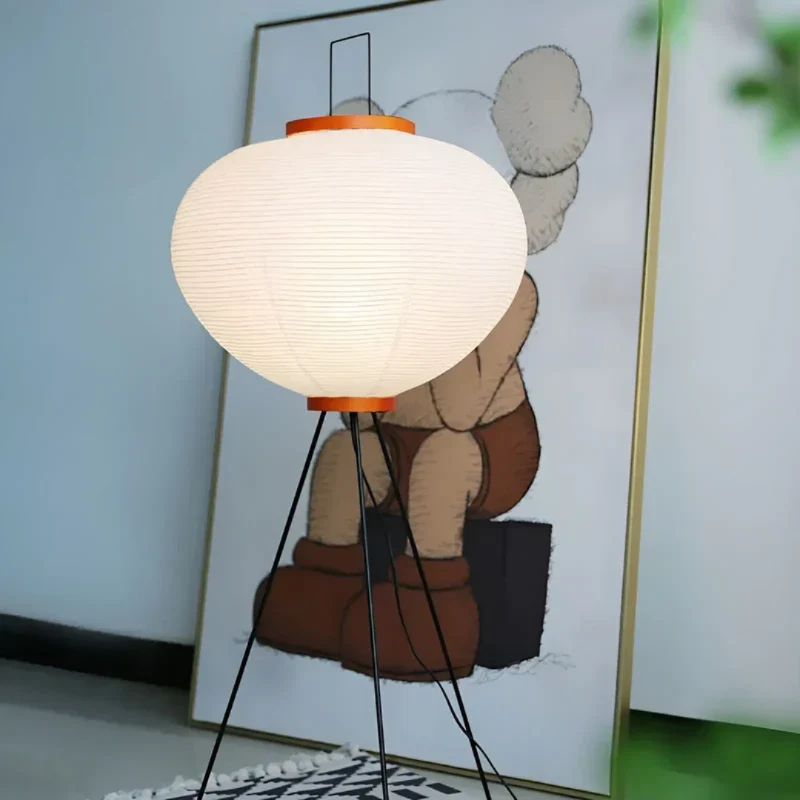 LED Reispapier Stehleuchte – 150 cm hohe Stehleuchte für Wohn- und Schlafzimmer in Naturweiß