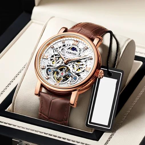 GERALD® MECHANISCHE AUTOMATIK-ARMBANDUHR AUS LERNCHE