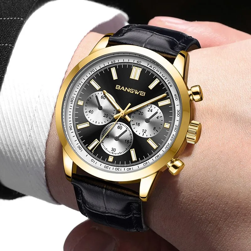 Alfred® | Militär Sport Casual Leder Quarz Uhr
