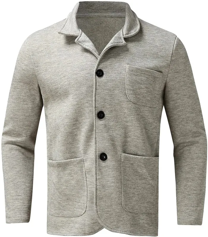 Herren Freizeitblazer mit Frontknöpfen und Aufgesetzten Taschen