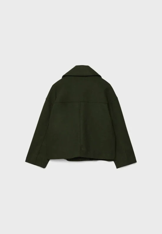 Damen Zweireihige Kurzjacke mit Breitem Reverskragen