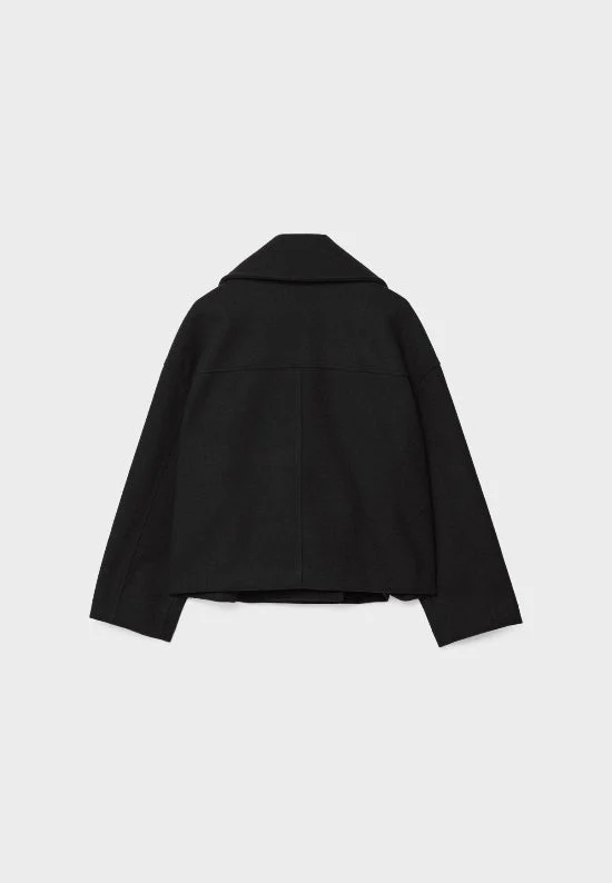 Damen Zweireihige Kurzjacke mit Breitem Reverskragen