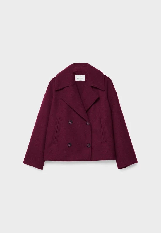 Damen Zweireihige Kurzjacke mit Breitem Reverskragen