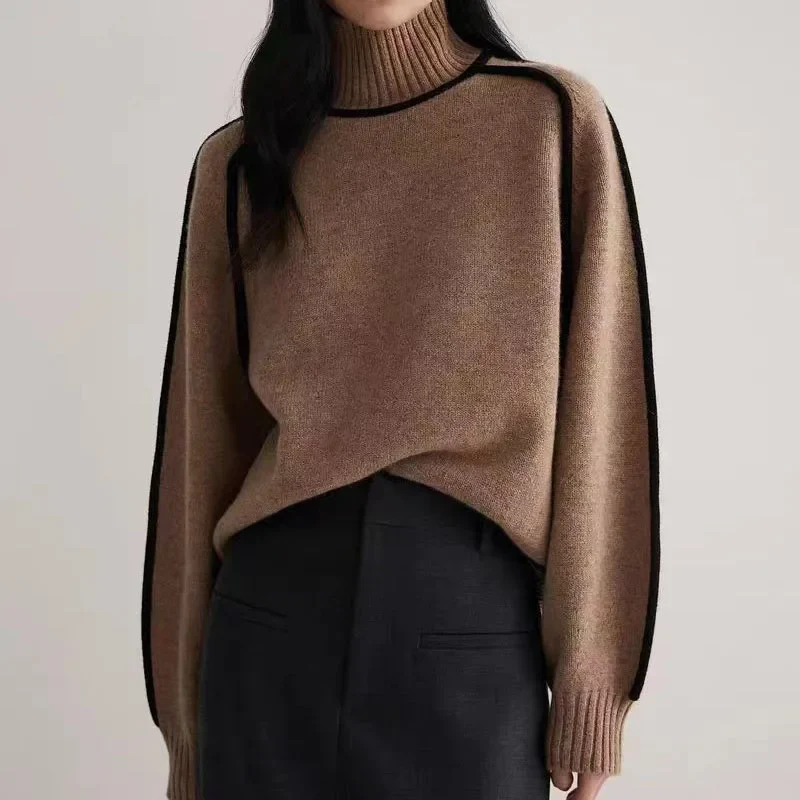 Rollkragenpullover für Damen – Eleganter, zeitloser Pullover für Herbst und Winter, vielseitig, vorteilhafte Passform