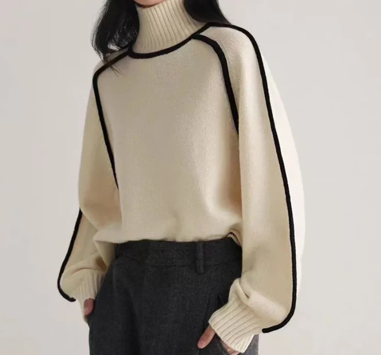 Rollkragenpullover für Damen – Eleganter, zeitloser Pullover für Herbst und Winter, vielseitig, vorteilhafte Passform