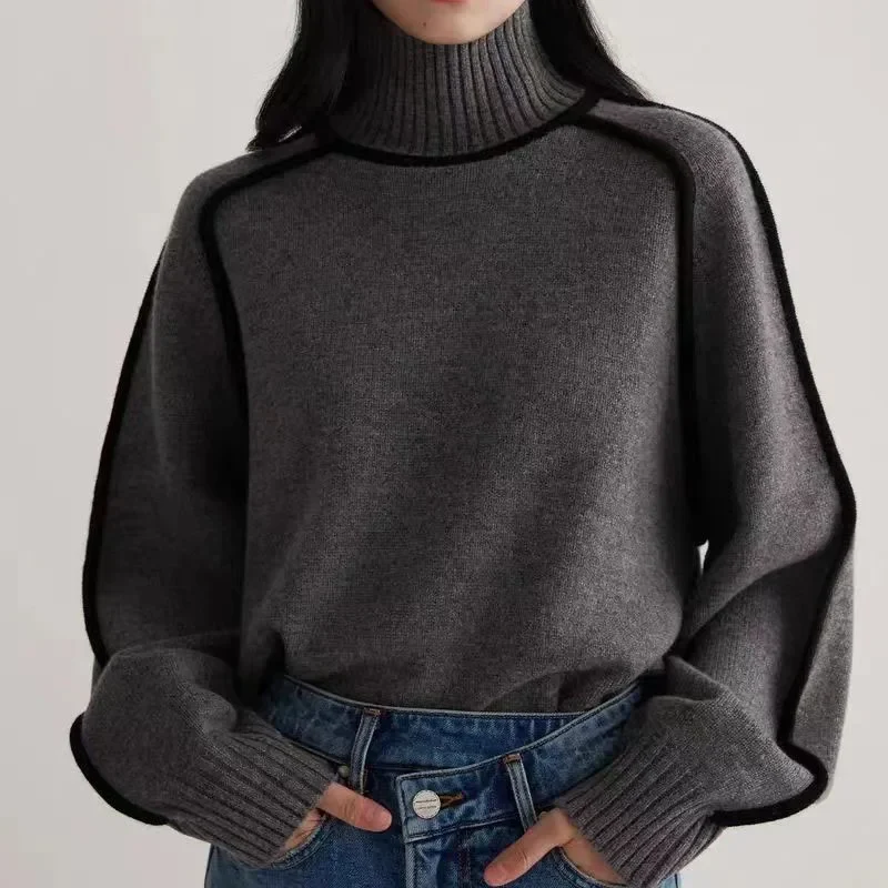 Rollkragenpullover für Damen – Eleganter, zeitloser Pullover für Herbst und Winter, vielseitig, vorteilhafte Passform