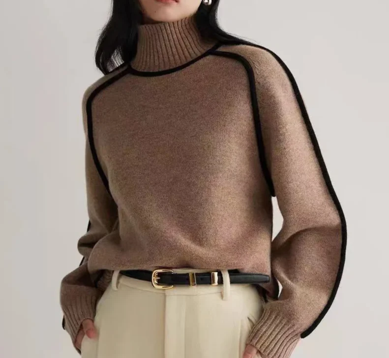 Rollkragenpullover für Damen – Eleganter, zeitloser Pullover für Herbst und Winter, vielseitig, vorteilhafte Passform