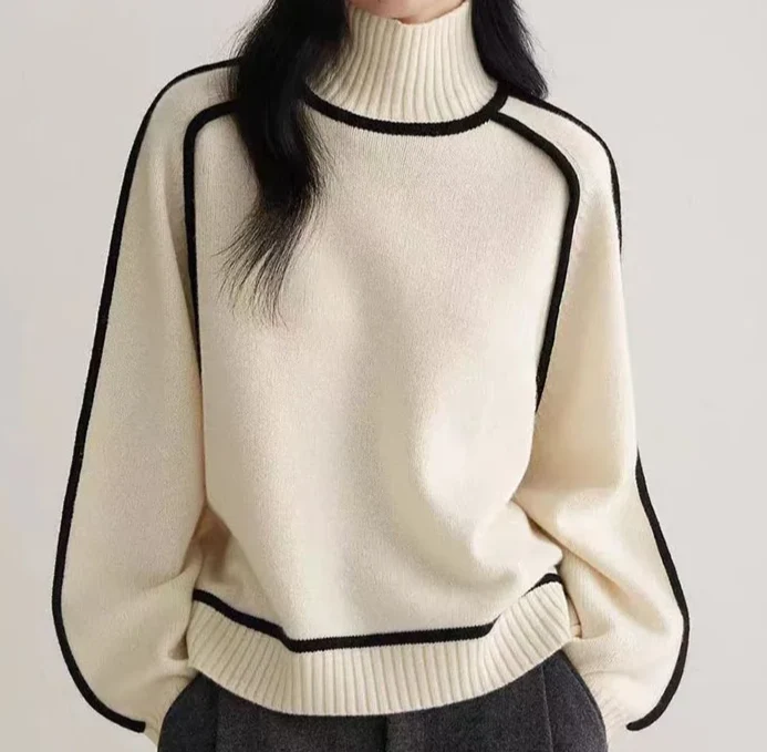 Rollkragenpullover für Damen – Eleganter, zeitloser Pullover für Herbst und Winter, vielseitig, vorteilhafte Passform