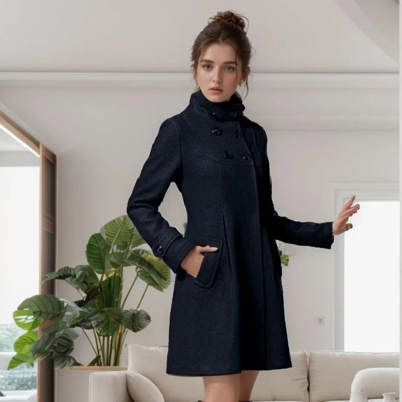 Eleganter Damen-Wintermantel mit Seitentaschen – stilvoller Schnitt für jeden Anlass