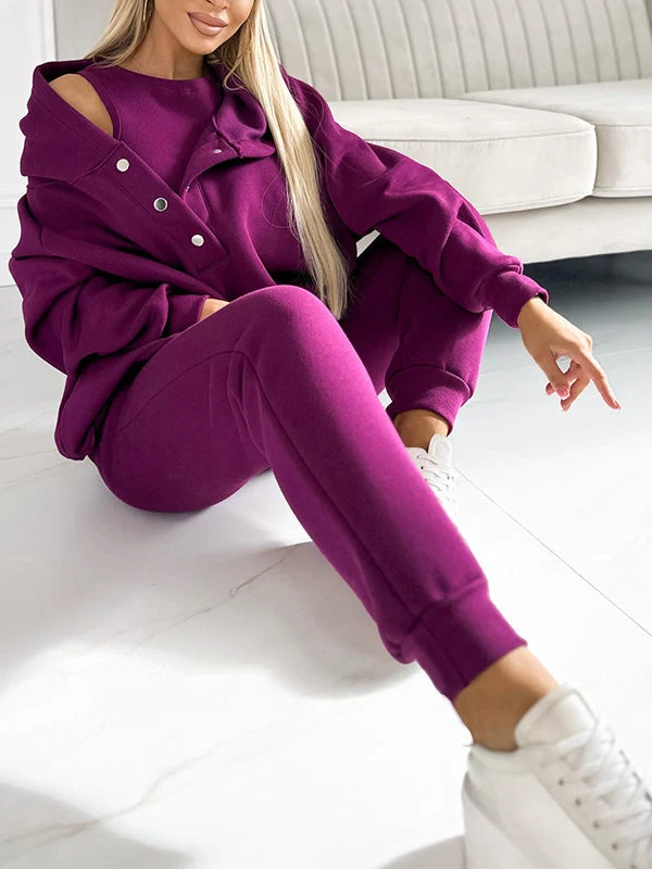 Sportliches Damen-Hoodie-Set – Sweatshirt für Freizeit und Sport