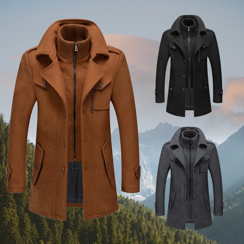 Stylischer Herrenmantel mit langen Ärmeln, ideal für den Winter und die Übergangszeit