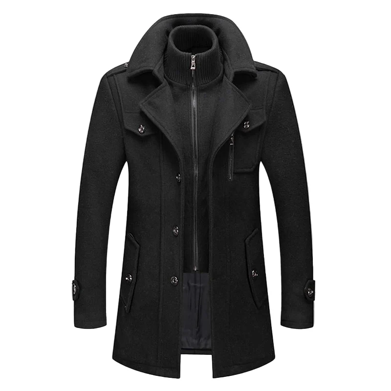Stylischer Herrenmantel mit langen Ärmeln, ideal für den Winter und die Übergangszeit