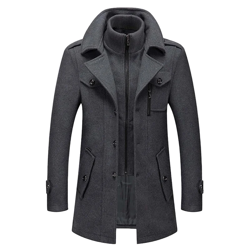 Stylischer Herrenmantel mit langen Ärmeln, ideal für den Winter und die Übergangszeit