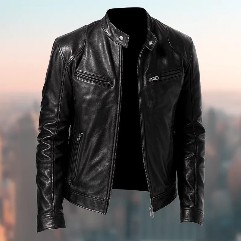 Elegante Herrenjacke Aus Leder – Zeitloses Design, Vielseitig Für Jeden Anlass