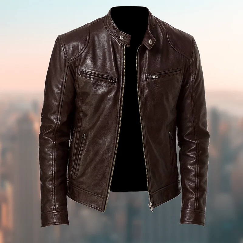 Elegante Herrenjacke Aus Leder – Zeitloses Design, Vielseitig Für Jeden Anlass