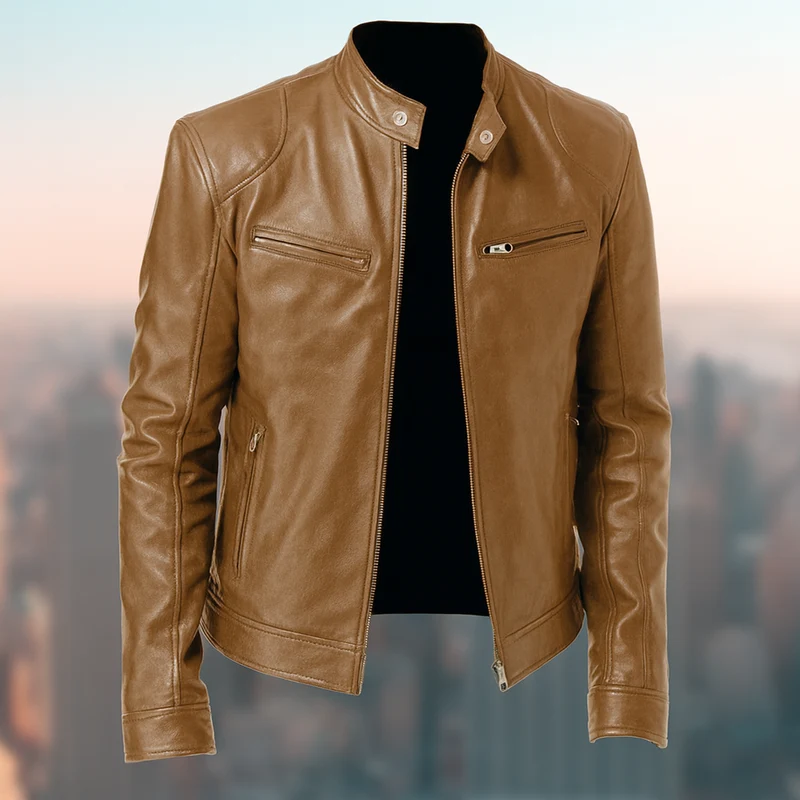 Elegante Herrenjacke Aus Leder – Zeitloses Design, Vielseitig Für Jeden Anlass