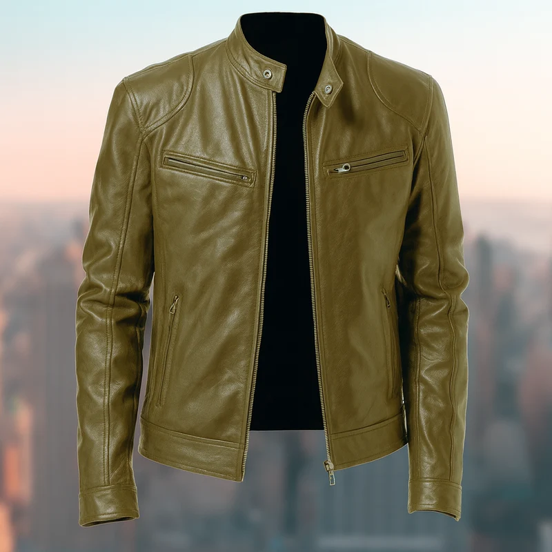 Elegante Herrenjacke Aus Leder – Zeitloses Design, Vielseitig Für Jeden Anlass