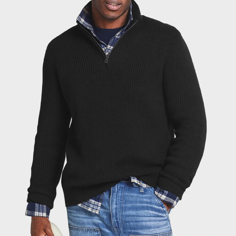 Herrenpullover mit Reißverschluss – Business-Casual-Stil, vielseitig für elegante Anlässe