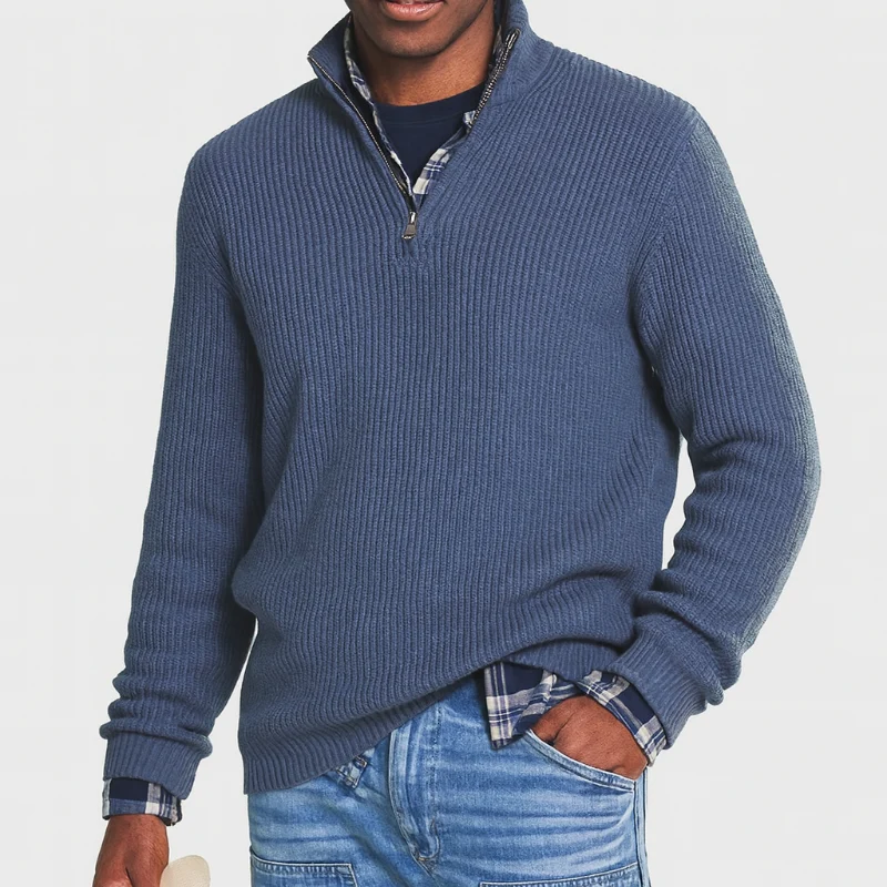 Herrenpullover mit Reißverschluss – Business-Casual-Stil, vielseitig für elegante Anlässe