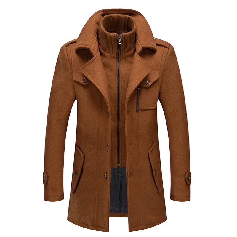 Herren Mantel Lang für den Winter - Modischer Übergangsmantel mit Eleganten Design