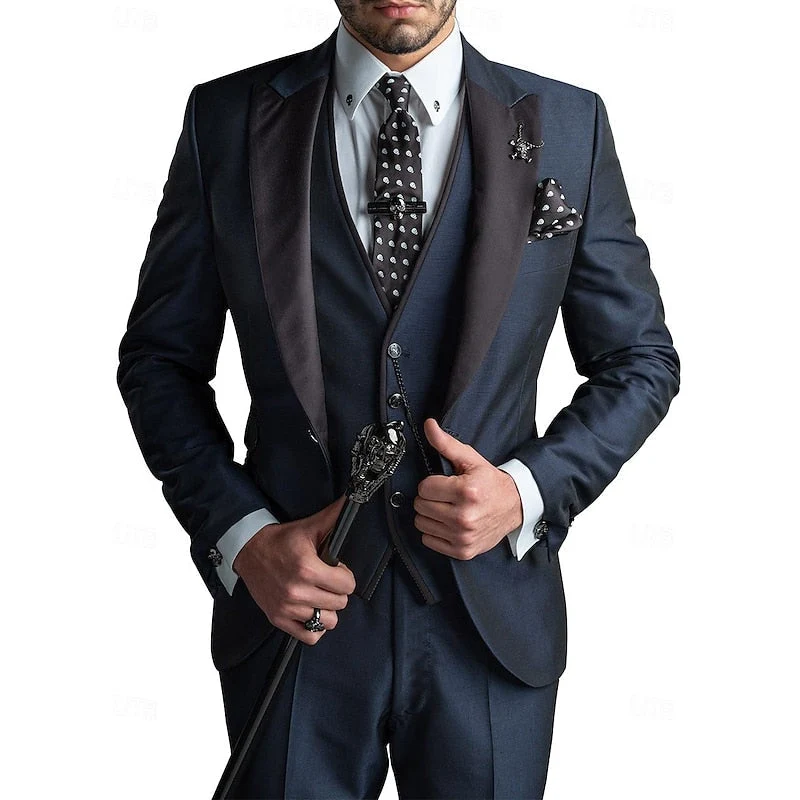 Dreiteiliger Herrenanzug aus Leinen – Blazer, Weste und Hose für Eleganz