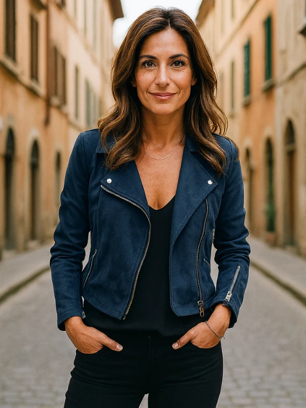 Damen Bikerjacke Mit Asymmetrischem Reißverschluss und Eleganten Details – Jacke Für Stilbewusste Frauen