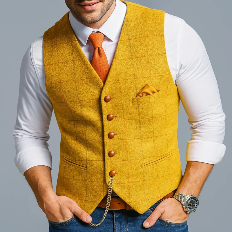 Herren Weste Vintage Stil für Formelle und Informelle Anlässe