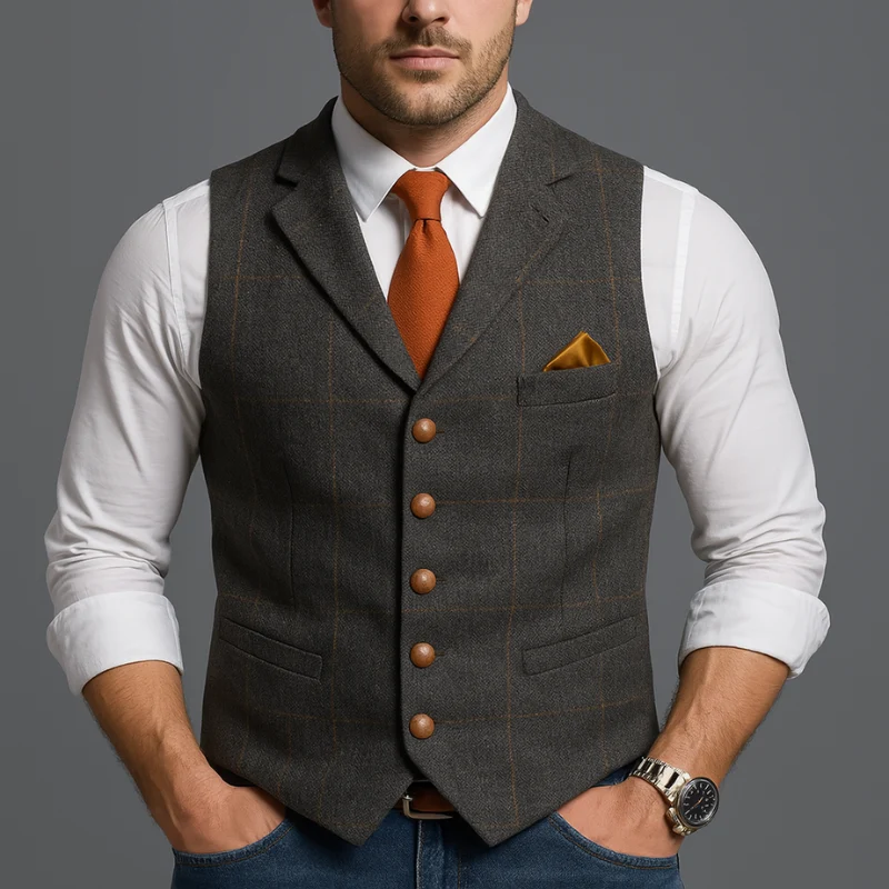 Herren Weste Vintage Stil für Formelle und Informelle Anlässe