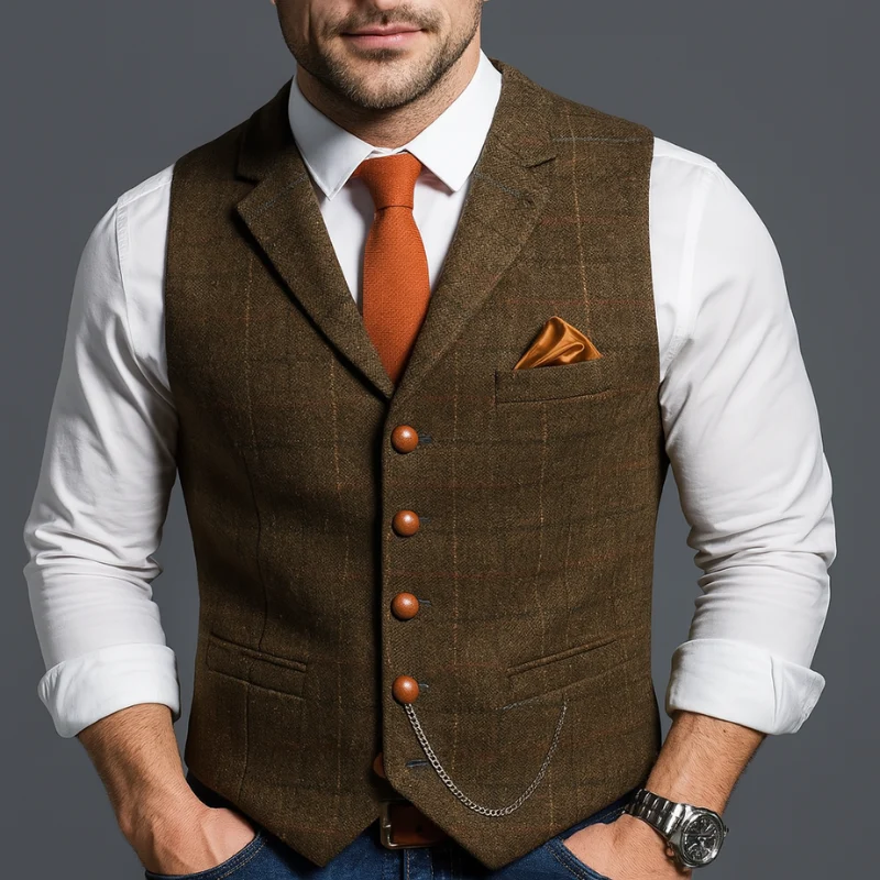 Herren Weste Vintage Stil für Formelle und Informelle Anlässe