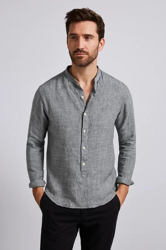 Herren Leinenhemd Langarm für Elegante Anlässe - Klassische Hemden Herren