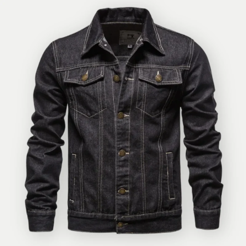 Herren Denim Trucker Jacke mit Langen Ärmeln – Klassischer Stil für Jeden Tag